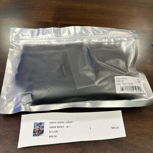 New Todd Sanfield Onyx Sand Deep Swim Brief Medium